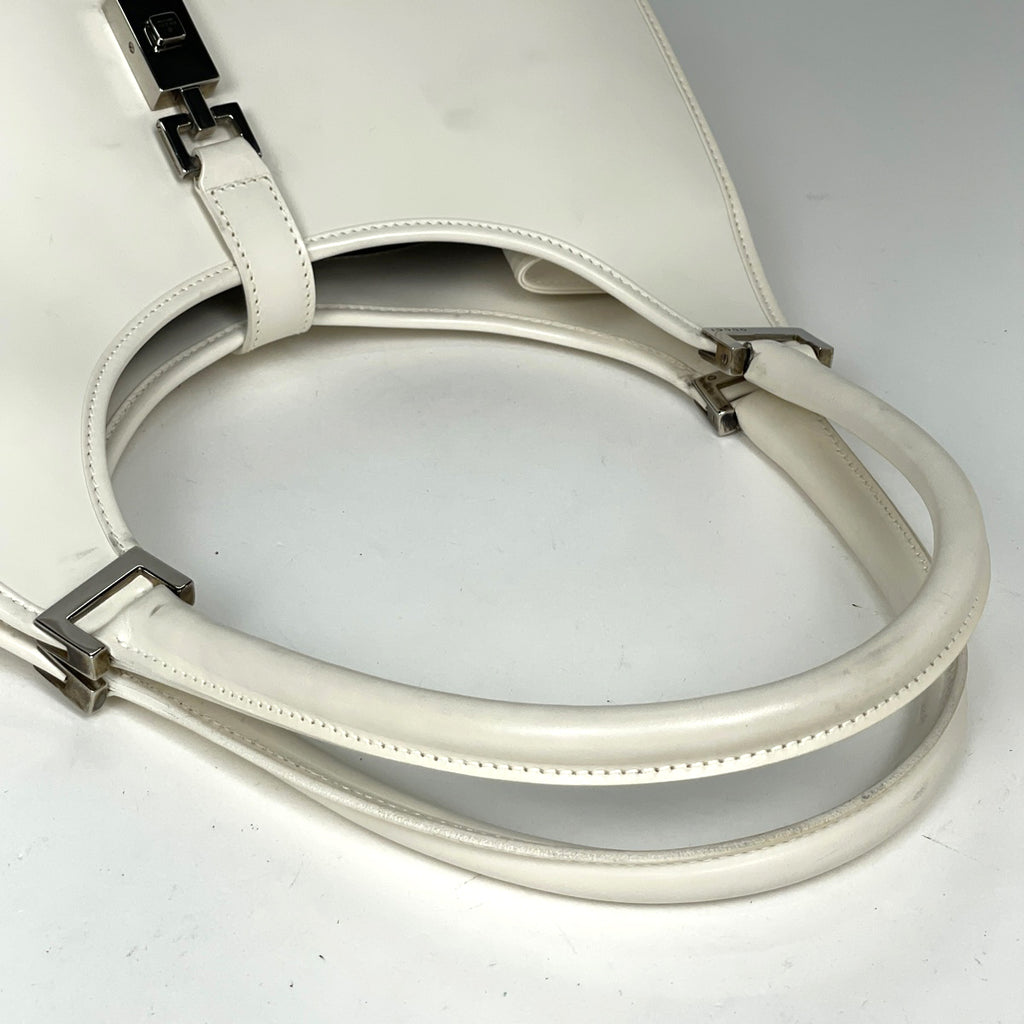 グッチ ジャッキーライン ハンドバッグ ワンショルダー ハンドバッグ レザー ホワイト 0021067 レディース 【中古】brbag