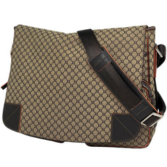 セリーヌ マカダム柄 ショルダーバッグ メッセンジャーバッグ 斜め掛け ショルダーバッグ キャンバス ベージュ ブラウン レディース 【中古】brbag