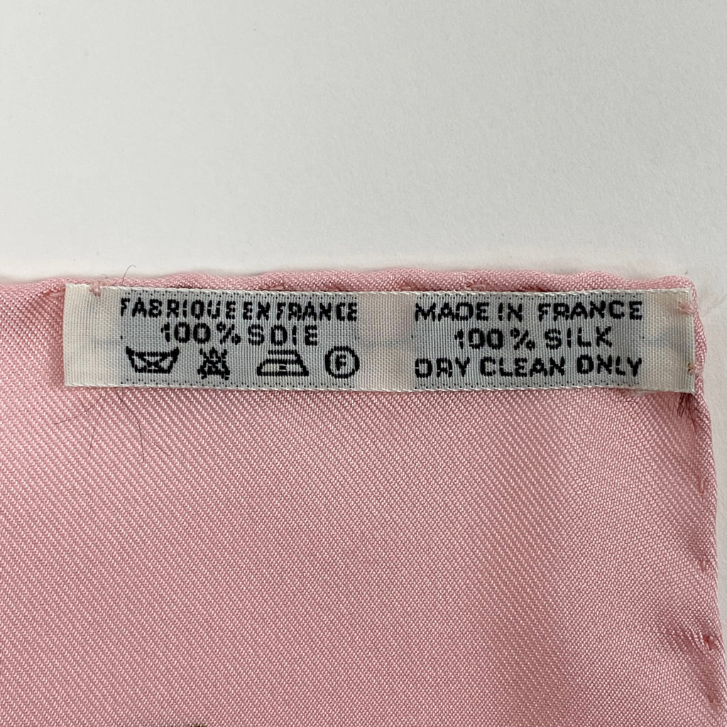 エルメス カレ Caraibes カリブ鳥 スカーフ シルク ピンク ホワイト マルチカラー レディース 【中古】brbag