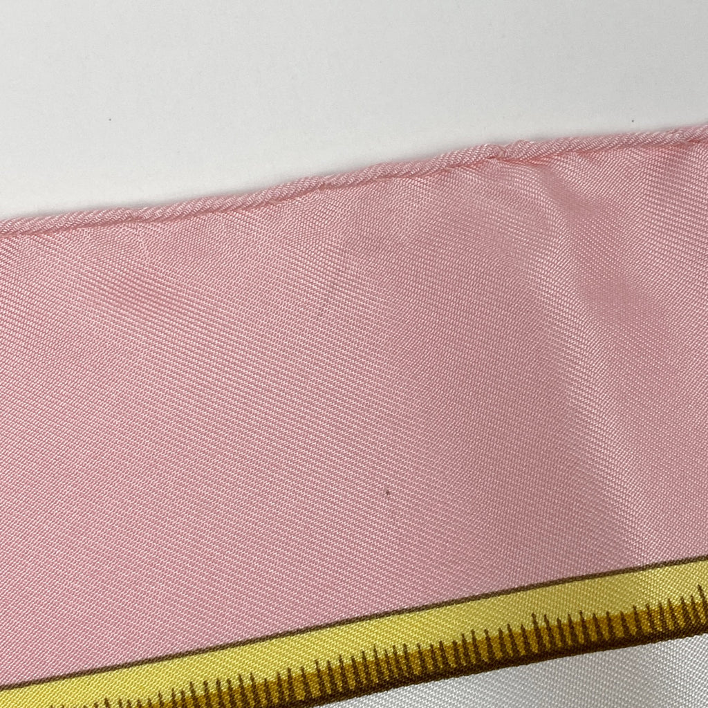 エルメス カレ Caraibes カリブ鳥 スカーフ シルク ピンク ホワイト マルチカラー レディース 【中古】brbag