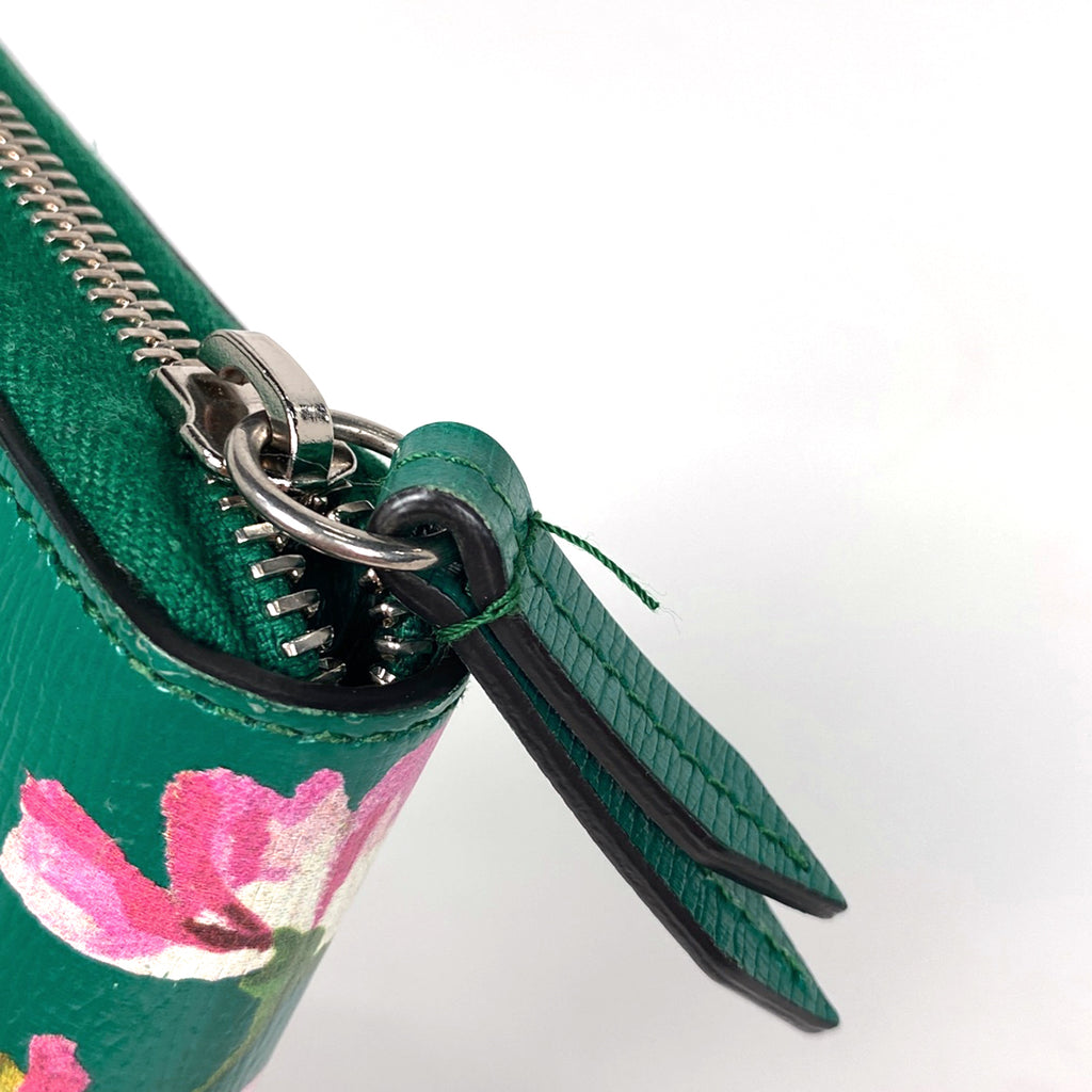 グッチ ラウンドファスナー 長財布 ブルームス フローラルプリント ラウンドジップ 長財布 レザー グリーン マルチカラー 410102 レディース 【中古】brbag