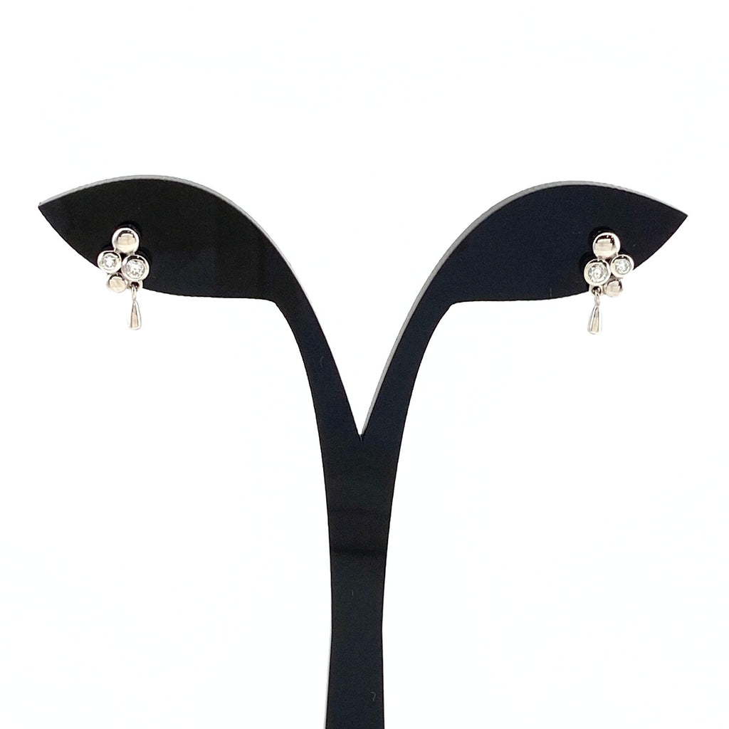 【最終値引き】 メレダイヤ デザインピアス プラチナ ピアス Pt900 ダイヤモンド レディース 【中古】nbjwl
