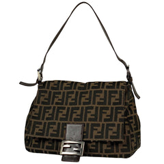 フェンディ ズッカ柄 ショルダーバッグ ワンショルダー ハンドバッグ マンマバケット ショルダーバッグ キャンバス ブラウン レディース 【中古】brbag