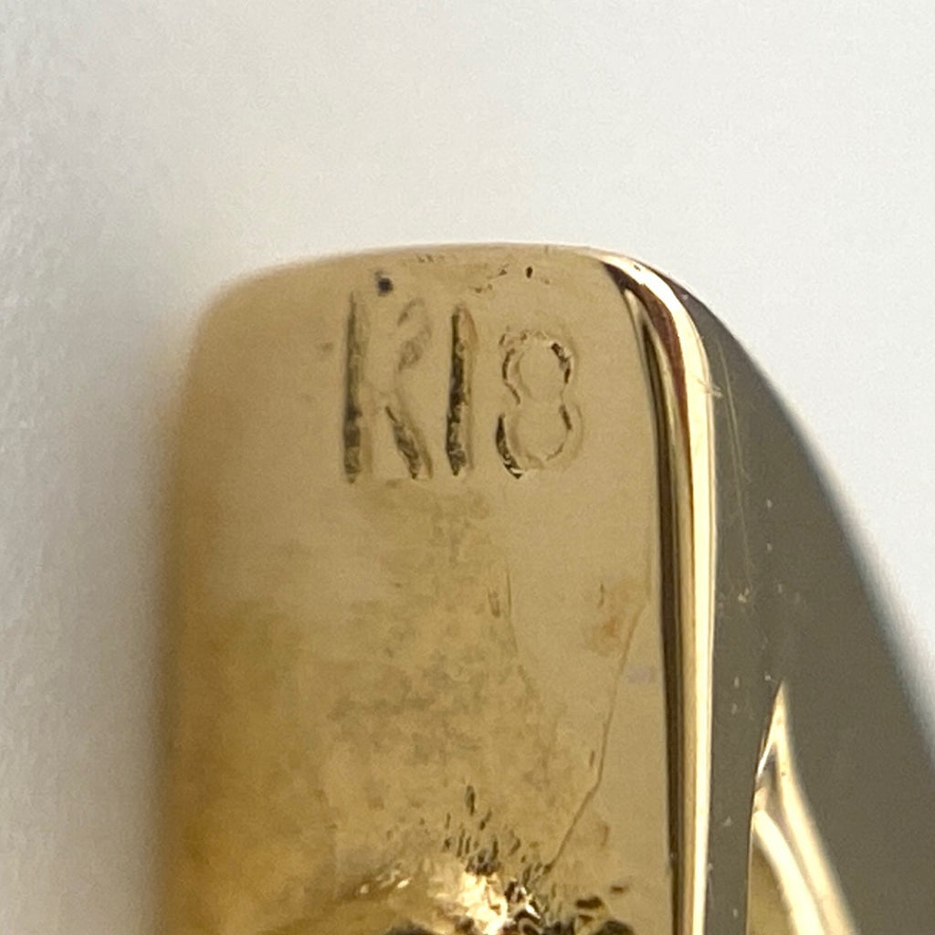 メレダイヤ デザインピアス YG イエローゴールド フープ ピアス K18 ダイヤモンド レディース 【中古】nbjwl