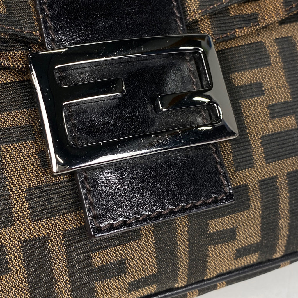 フェンディ ズッカ柄 ショルダーバッグ ハンドバッグ ロゴ ショルダーバッグ キャンバス ブラウン 8BR009 レディース 【中古】brbag