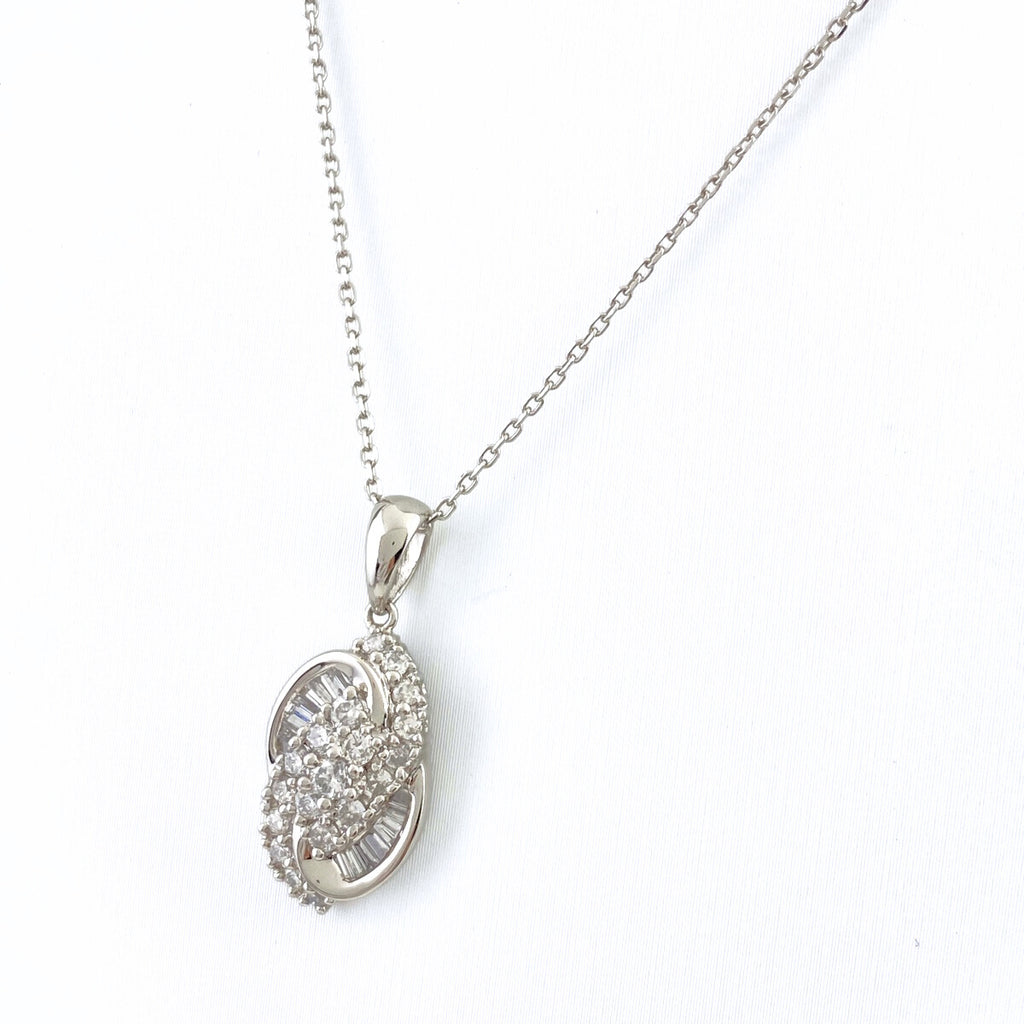 メレダイヤ デザインネックレス プラチナ ペンダント ネックレス Pt850 ダイヤモンド レディース 【中古】nbjwl