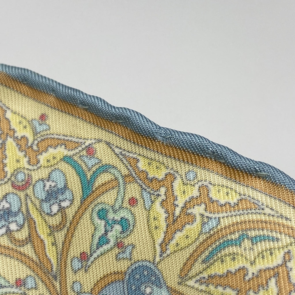 エルメス プチカレ CIELS BYZANTINS ビザンチンの空 鳥柄 スカーフ シルク イエロー ブルー レディース 【中古】brbag