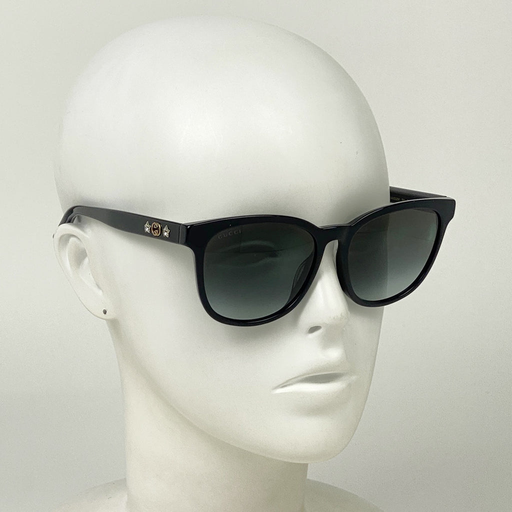 GUCCI サングラス　GG0232SK 003 スター インターロッキングG GUCCI GG0232SK Black Star Crystal DIVA Logo Butterfly