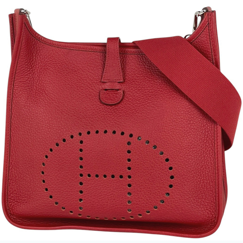 【在庫一掃】 エルメス エヴリン 3 GM パンチング Hロゴ ショルダーバッグ トリヨンクレマンス ルージュガランス □I レディース 【中古】brbag