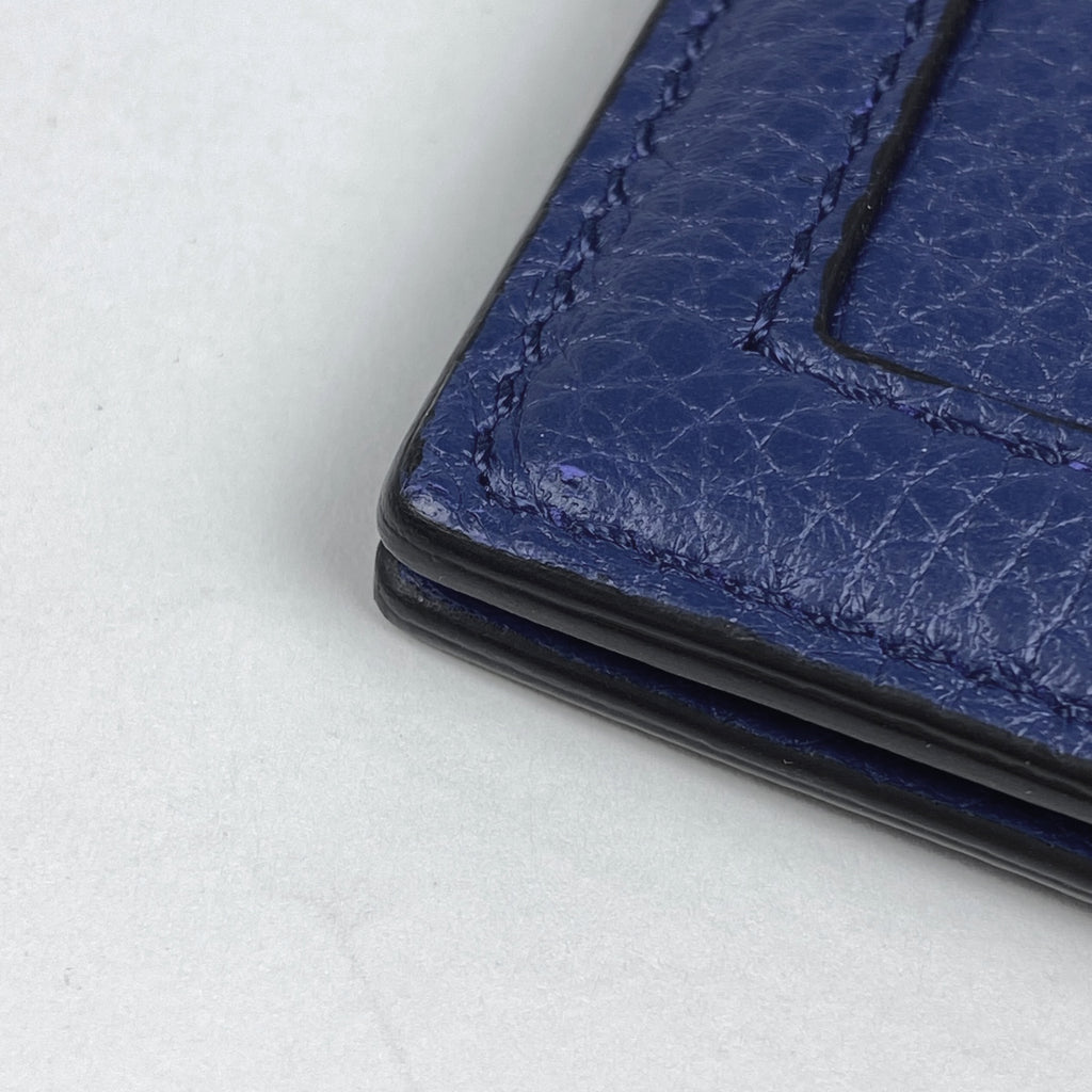 セリーヌ ロゴ カードケース パスケース カードケース レザー ブルー レディース 【中古】brbag