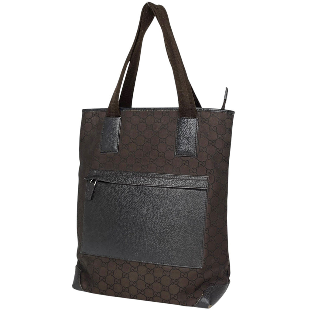 グッチ GG柄 トートバッグ ショルダーバッグ トートバッグ ナイロン ダークブラウン 180450 レディース 【中古】brbag