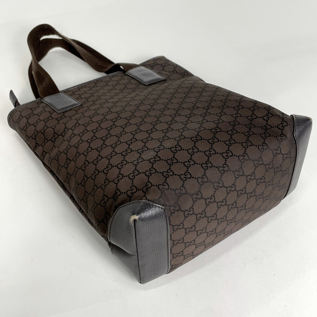 グッチ GG柄 トートバッグ ショルダーバッグ トートバッグ ナイロン ダークブラウン 180450 レディース 【中古】brbag