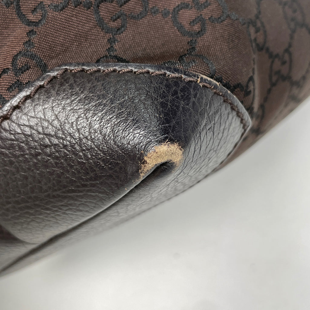 グッチ GG柄 トートバッグ ショルダーバッグ トートバッグ ナイロン ダークブラウン 180450 レディース 【中古】brbag