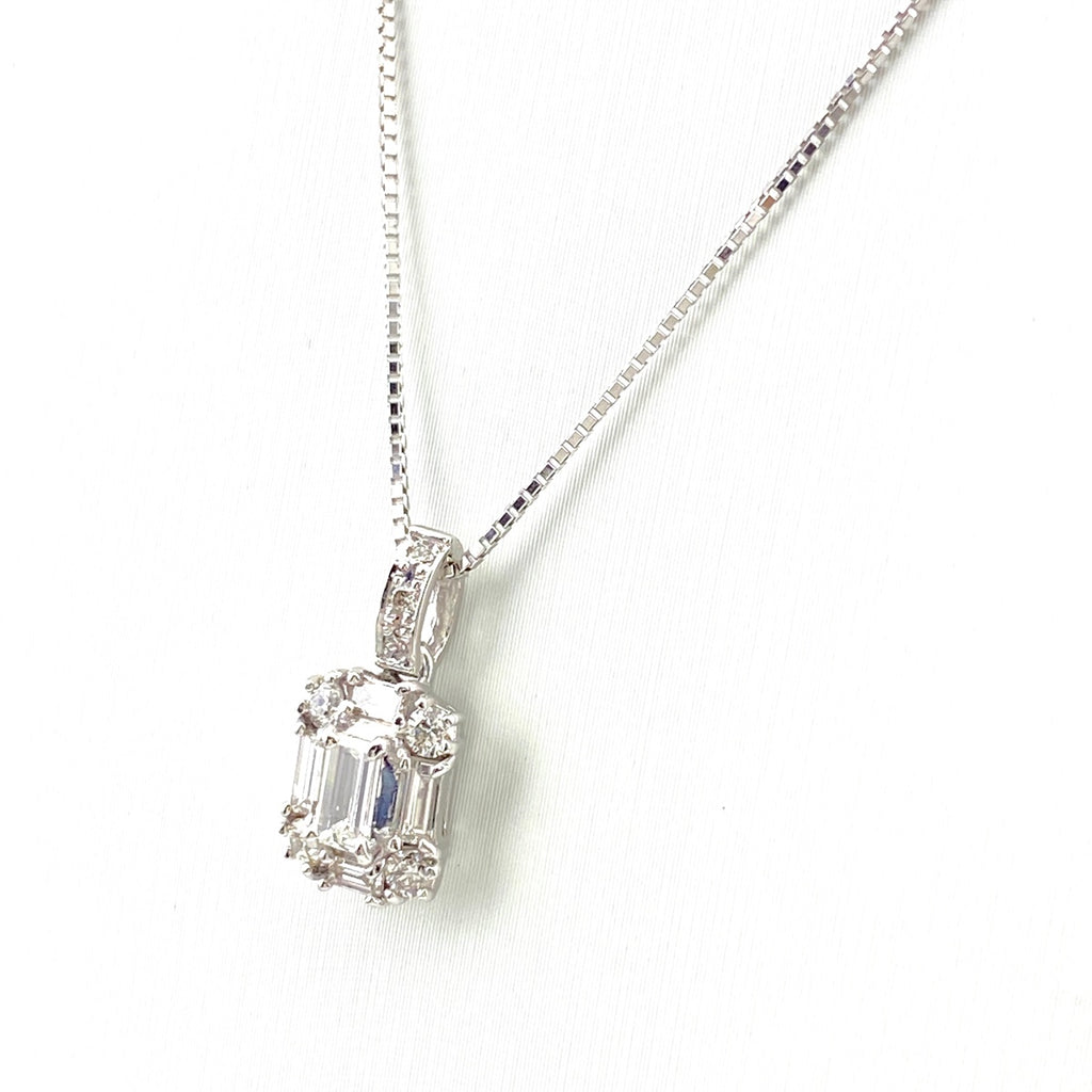 メレダイヤ デザインネックレス プラチナ ペンダント ネックレス Pt900 Pt850 ダイヤモンド レディース 【中古】nbjwl