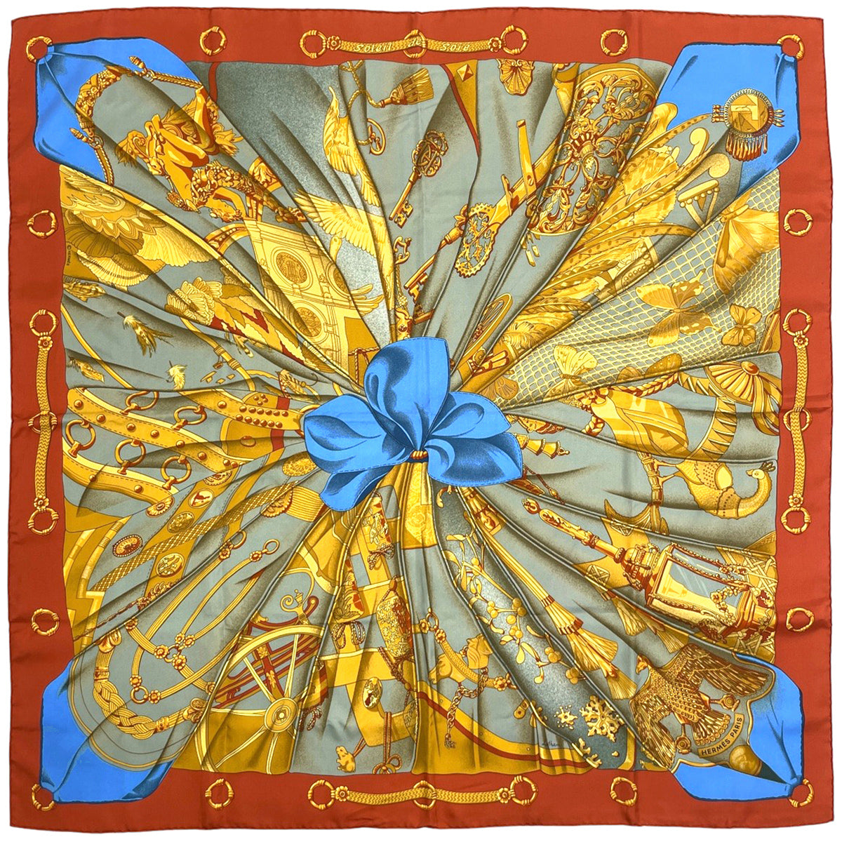 バイセル公式】エルメス カレ 90 Soleil de Soie シルクの太陽