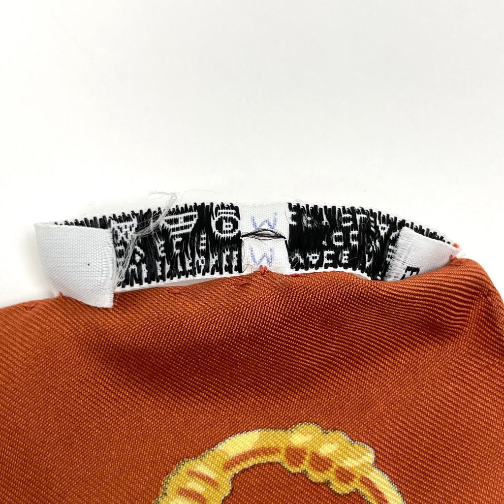エルメス カレ 90 Soleil de Soie シルクの太陽 スカーフ シルク ブラウン ブルー マルチカラー レディース 【中古】brbag
