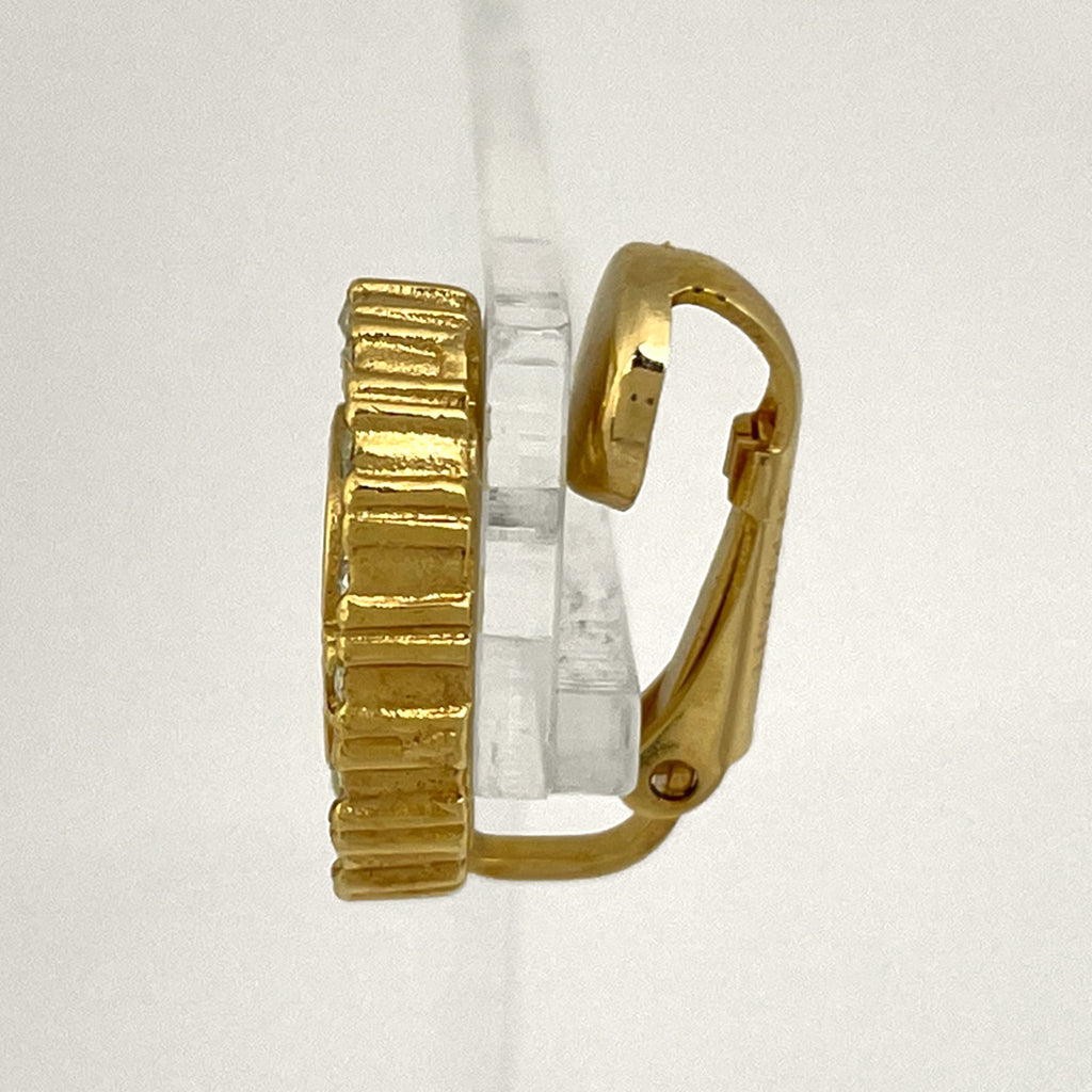 クリスチャンディオール ロゴ ラインストーン イヤリング オーバル イヤリング GP ゴールド レディース 【中古】bracc