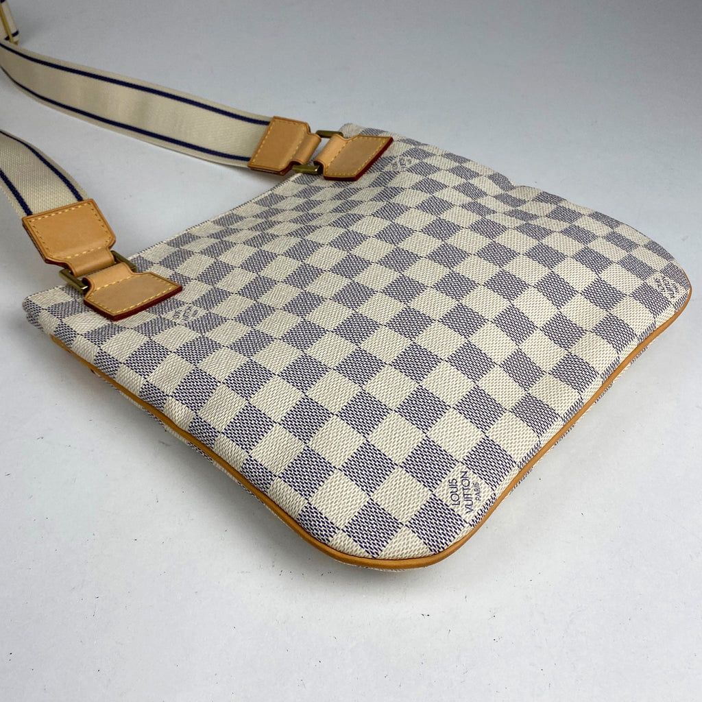 ルイ・ヴィトン ポシェット ボスフォール 斜め掛け ショルダーバッグ ダミエアズール ホワイト N51112 レディース 【中古】brbag