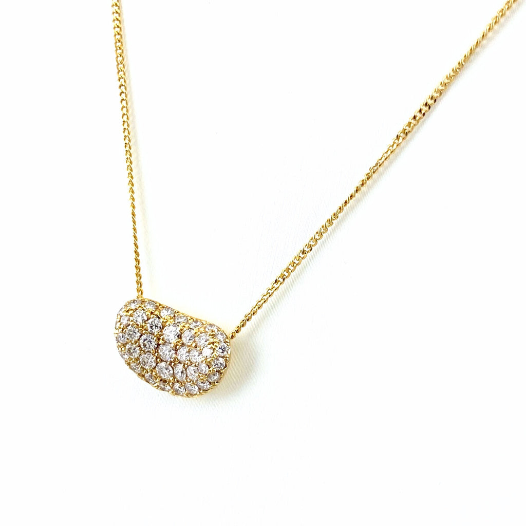 メレダイヤ デザインネックレス YG イエローゴールド ペンダント ネックレス K18 ダイヤモンド レディース 【中古】nbjwl