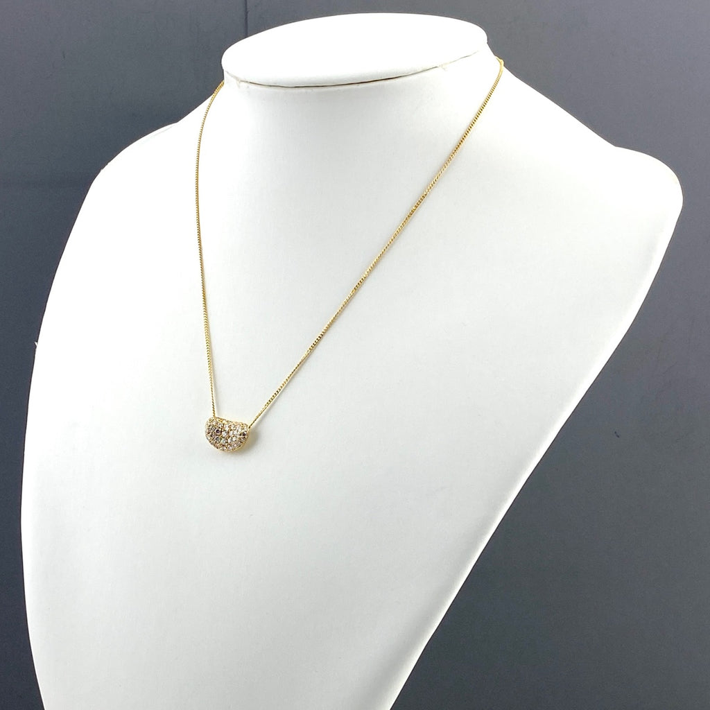 メレダイヤ デザインネックレス YG イエローゴールド ペンダント ネックレス K18 ダイヤモンド レディース 【中古】nbjwl