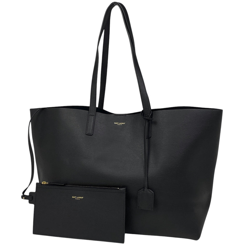 イヴ・サンローラン サック ショッピング トートバッグ ロゴ ショルダーバッグ トートバッグ レザー ブラック 394195 レディース 【中古】brbag
