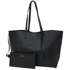 イヴ・サンローラン サック ショッピング トートバッグ ロゴ ショルダーバッグ トートバッグ レザー ブラック 394195 レディース 【中古】brbag