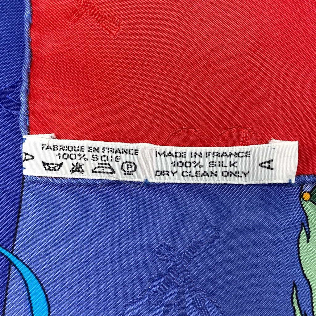 エルメス カレ 90 LE CARNAVAL DE VENISE ヴェニスのカーニバル スカーフ シルク レッド マルチカラー レディース 【中古】brbag