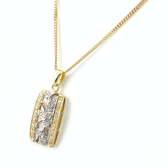 メレダイヤ デザインネックレス YG イエローゴールド ペンダント ネックレス K18 ダイヤモンド レディース 【中古】nbjwl