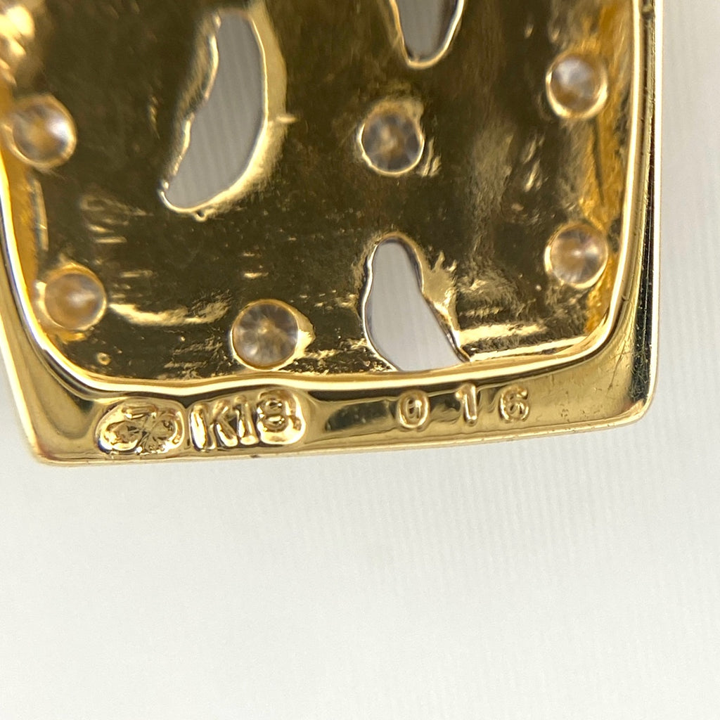 メレダイヤ デザインネックレス YG イエローゴールド ペンダント ネックレス K18 ダイヤモンド レディース 【中古】nbjwl