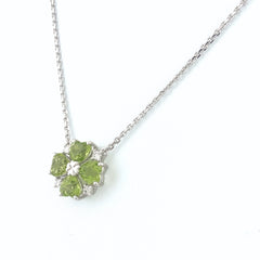 タサキ ペリドット デザインネックレス プラチナ ペンダント メレダイヤ ネックレス Pt900 Pt850 ペリドット レディース 【中古】brjwl
