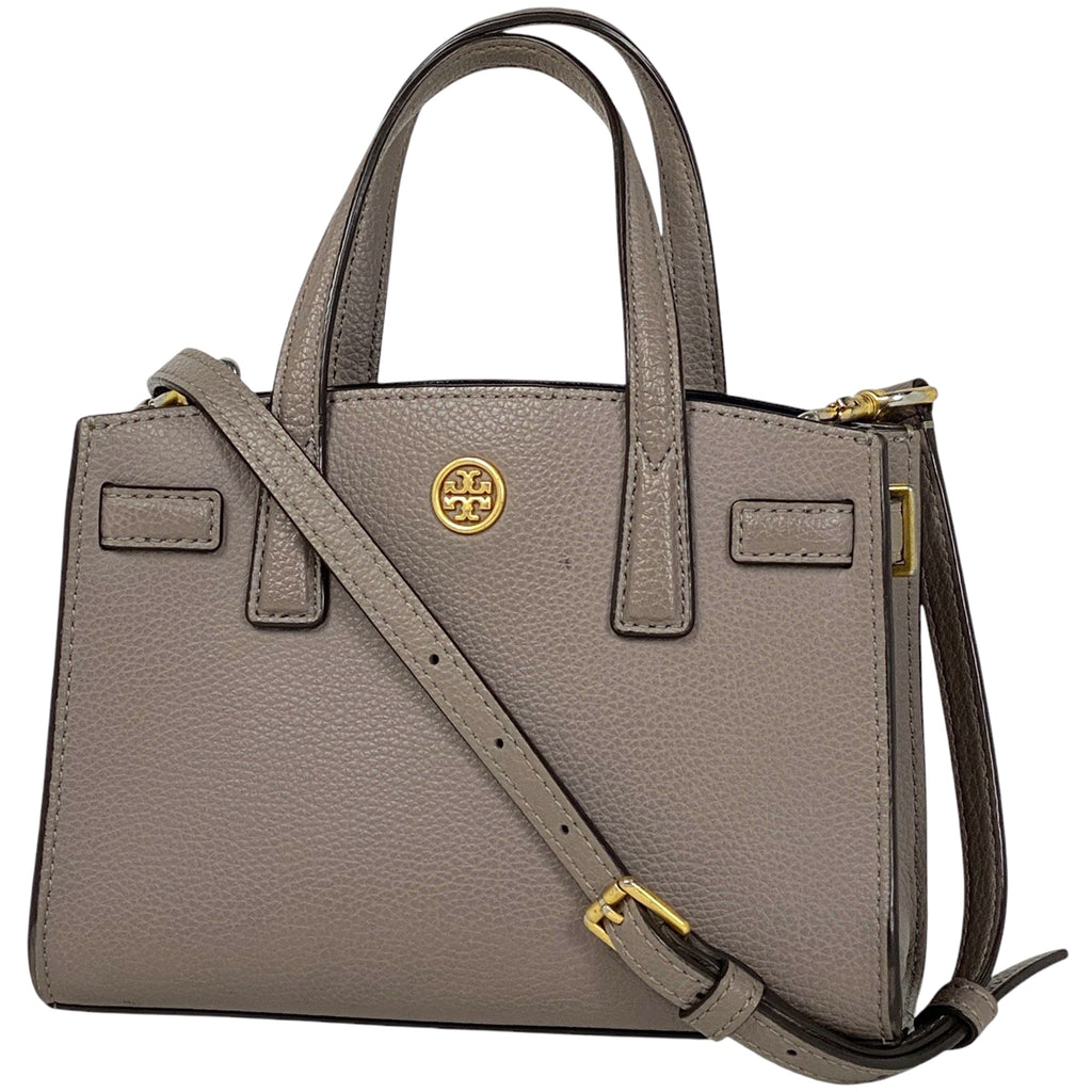 トリーバーチ ロゴ ハンドバッグ 2WAY ショルダーバッグ ハンドバッグ レザー グレージュ レディース 【中古】brbag