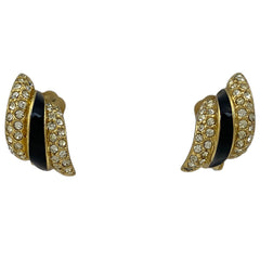 クリスチャンディオール ラインストーン デザイン イヤリング イヤリング GP ラインストーン ゴールド レディース 【中古】bracc