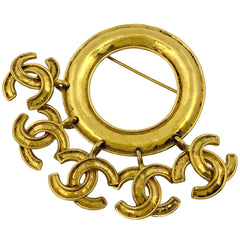 シャネル ココマーク ブローチ CCマーク スイング ブローチ GP ゴールド レディース 【中古】bracc