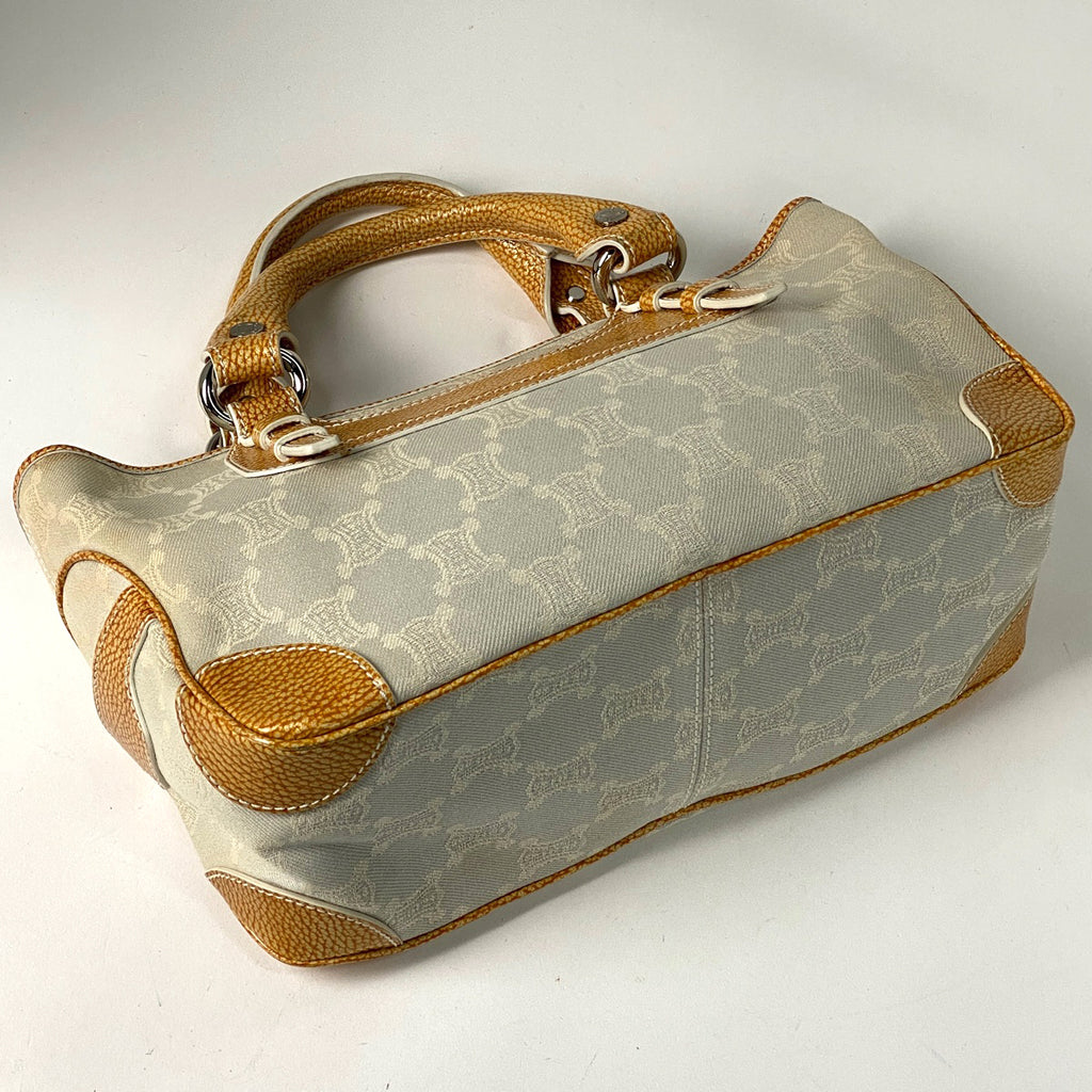セリーヌ ブギーバッグ マカダム柄 ハンドバッグ キャンバス ブラウン アイボリー レディース 【中古】brbag
