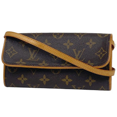 ルイ・ヴィトン ポシェットツイン PM クラッチバッグ 2WAY ショルダーバッグ モノグラム ブラウン M51854 レディース 【中古】brbag