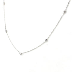 メレダイヤ デザインネックレス WG ホワイトゴールド ネックレス K18 WG ダイヤモンド レディース 【中古】nbjwl
