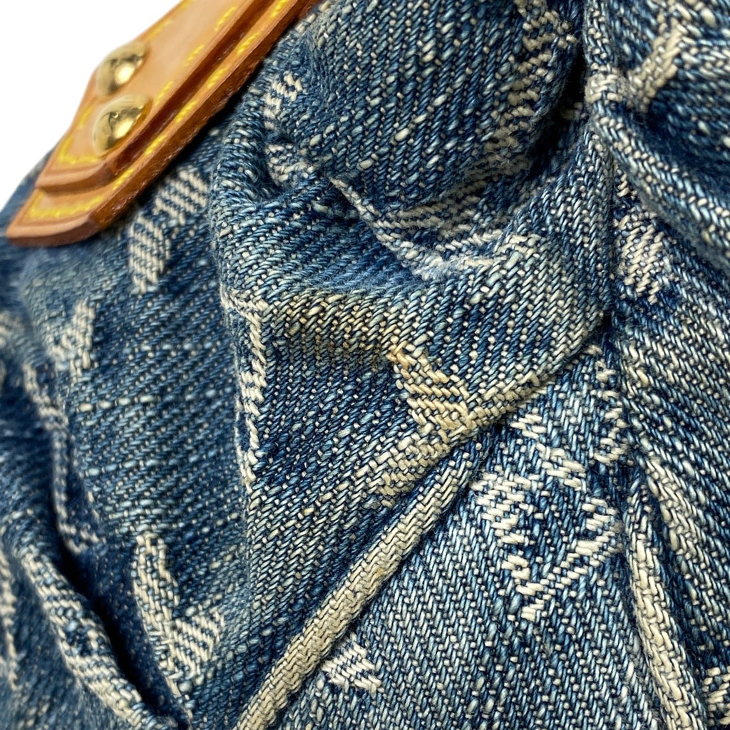 ルイ・ヴィトン プリーティ 手提げ ハンドバッグ モノグラムデニム ブルー M95020 レディース 【中古】brbag