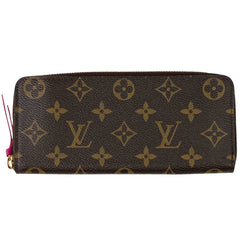 ルイ・ヴィトン ポルトフォイユ クレマンス ラウンドファスナー 長財布 モノグラム ブラウン ホットピンク M42119 レディース 【中古】brbag