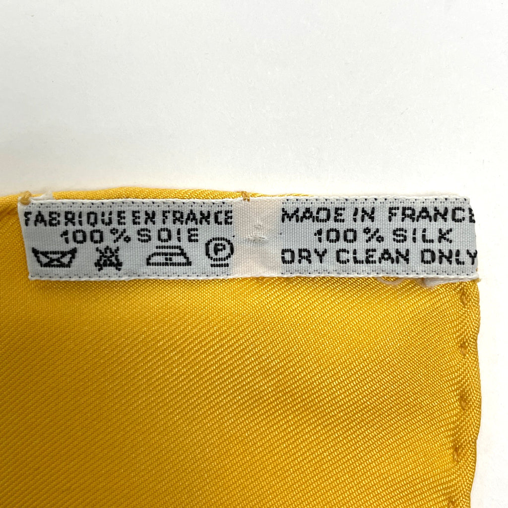 エルメス カレ 90 MEXIQUE メキシコ スカーフ シルク イエロー マルチカラー レディース 【中古】brbag