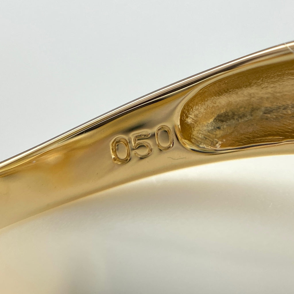 メレダイヤ デザインリング YG イエローゴールド プラチナ 指輪 リング 12号 K18 Pt900 ダイヤモンド レディース 【中古】nbjwl