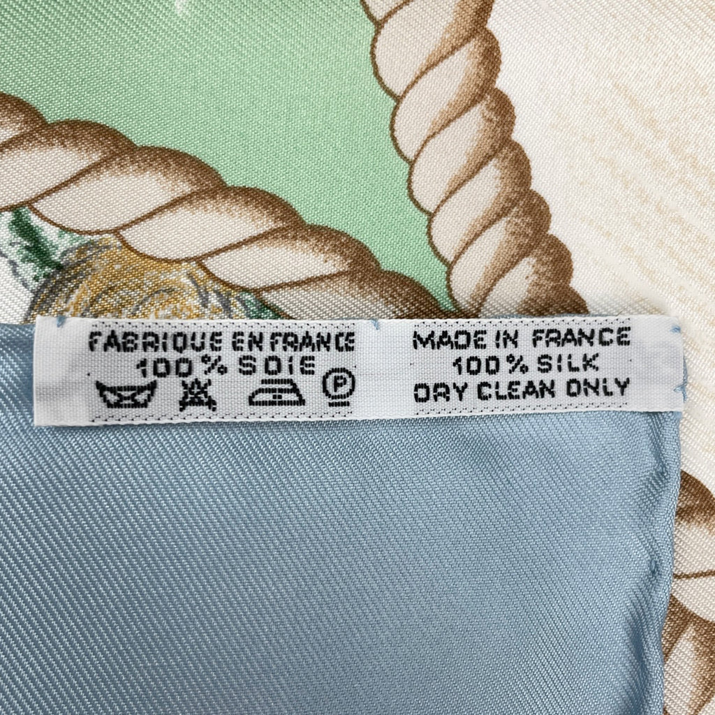 エルメス カレ 90 Auteuil en Mai オートュイユの5月 スカーフ シルク ライトブルー レディース 【中古】brbag