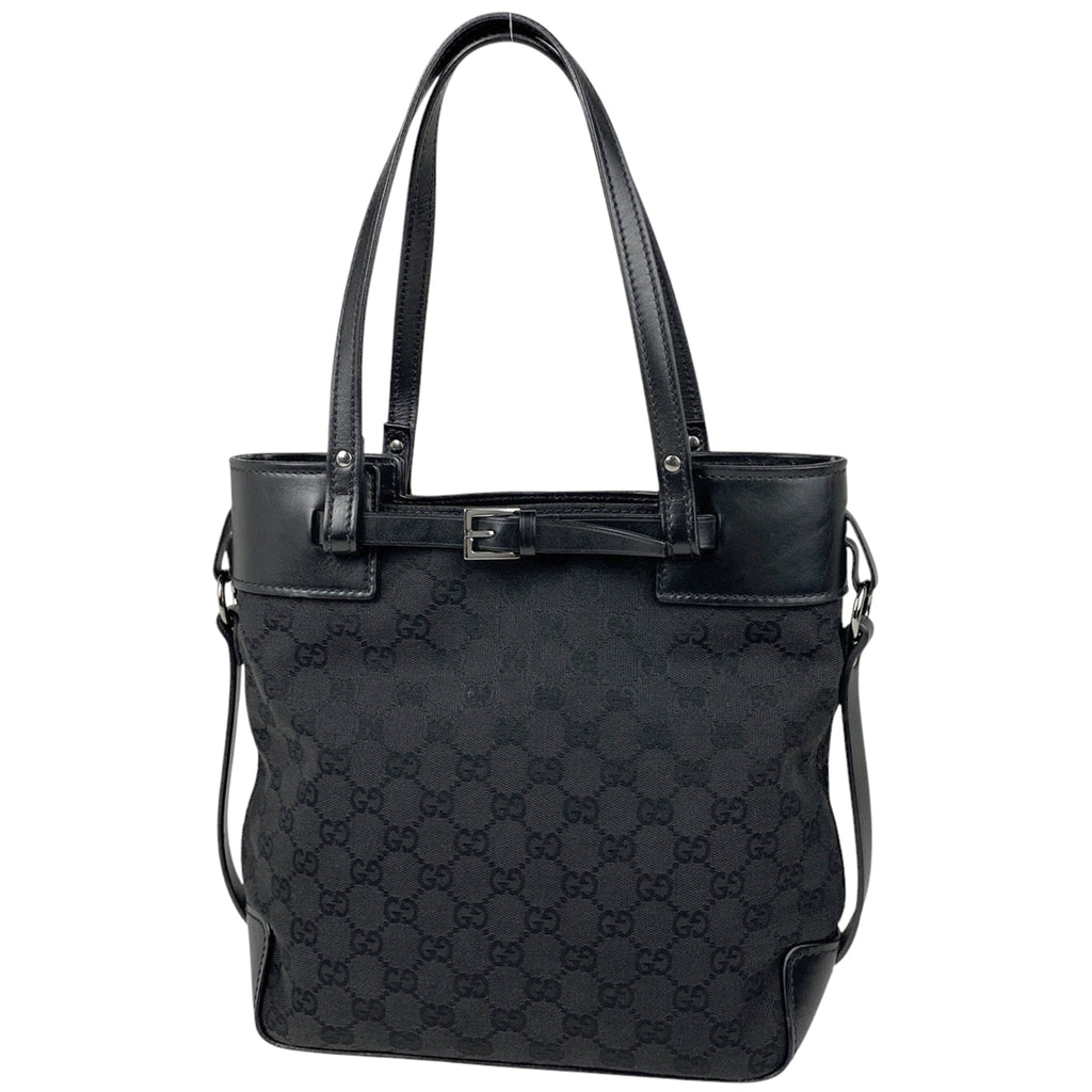 グッチ GG柄 トートバッグ ショルダーバッグ トートバッグ GGキャンバス ブラック 107757 レディース 【中古】brbag