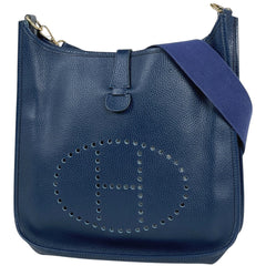 エルメス エヴリン 1 GM パンチング Hロゴ ショルダーバッグ アルデンヌ ブルー 〇Z レディース 【中古】brbag