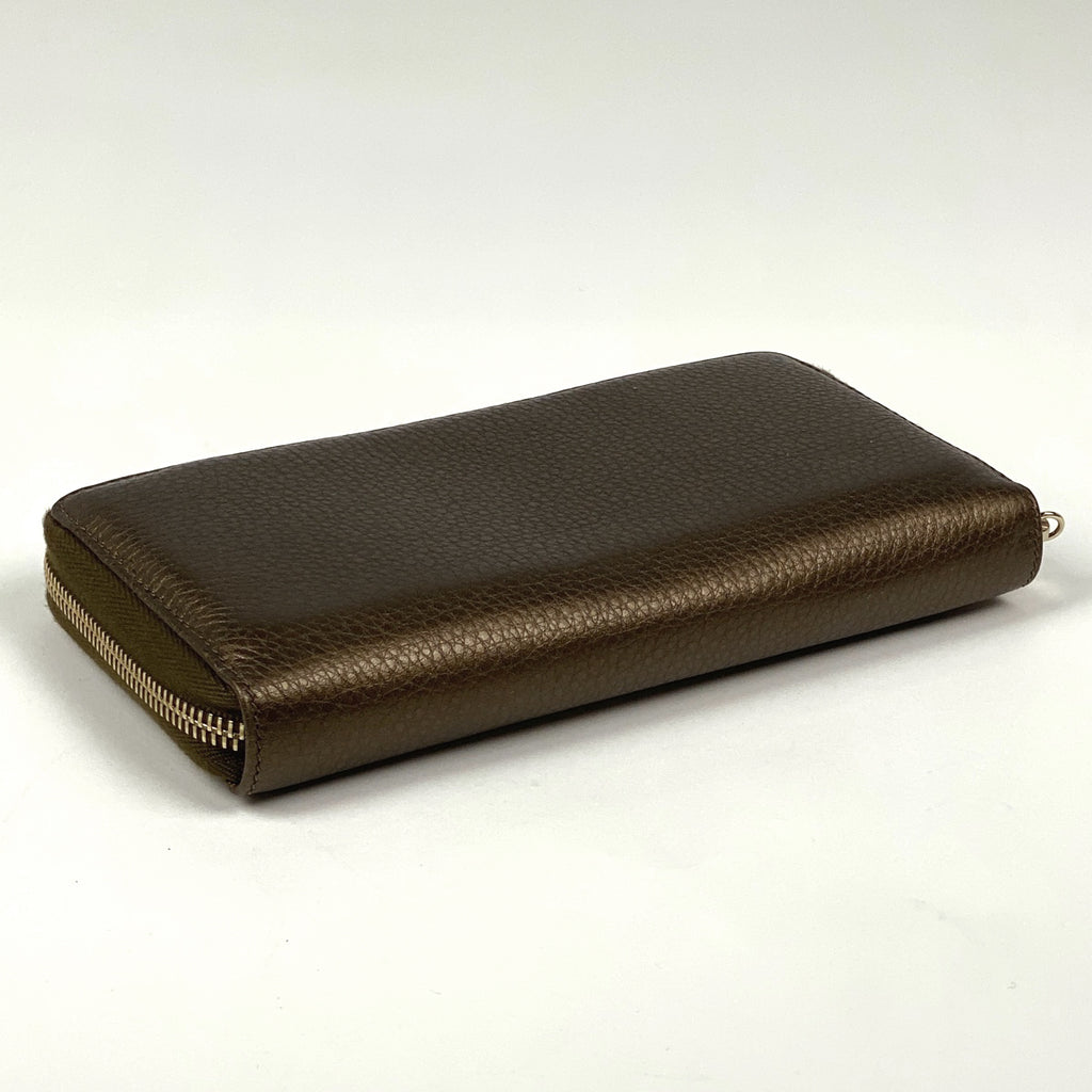 グッチ ロゴ ラウンドファスナー 長財布 フリンジ タッセル バンブー 長財布 レザー ブラウン 224253 レディース 【中古】brbag