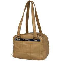 シャネル チョコバー トートバッグ ロゴ ショルダーバッグ トートバッグ キャビアスキン ベージュ レディース 【中古】brbag