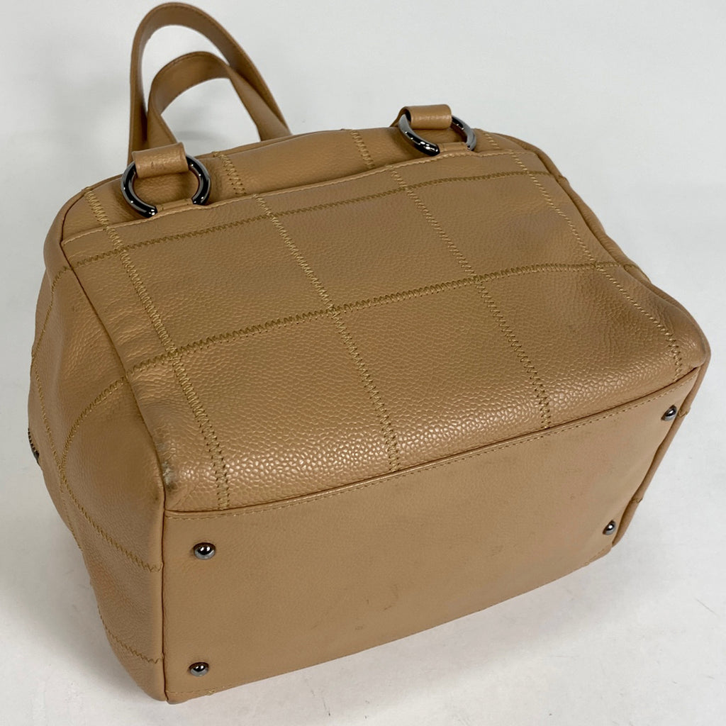 シャネル チョコバー トートバッグ ロゴ ショルダーバッグ トートバッグ キャビアスキン ベージュ レディース 【中古】brbag
