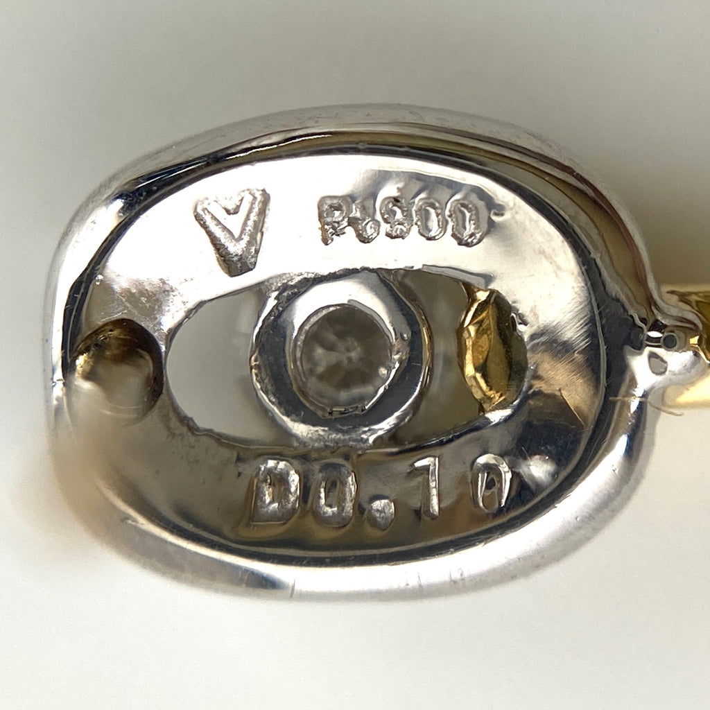 メレダイヤ デザインピアス プラチナ YG イエローゴールド ピアス Pt900 K18 ダイヤモンド レディース 【中古】nbjwl