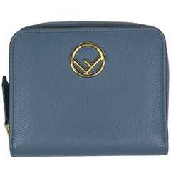 フェンディ エフイズ 二つ折り財布 ラウンドファスナー ミディアム 二つ折り財布 レザー ブルー 8M0407 レディース 【中古】brbag