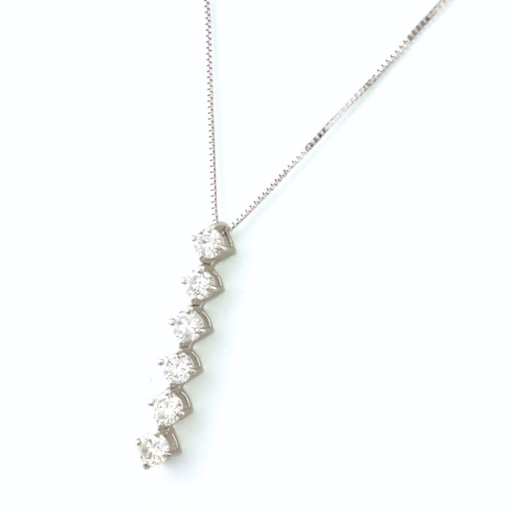 メレダイヤ デザインネックレス プラチナ ペンダント ネックレス Pt900 K14 ダイヤモンド レディース 【中古】nbjwl