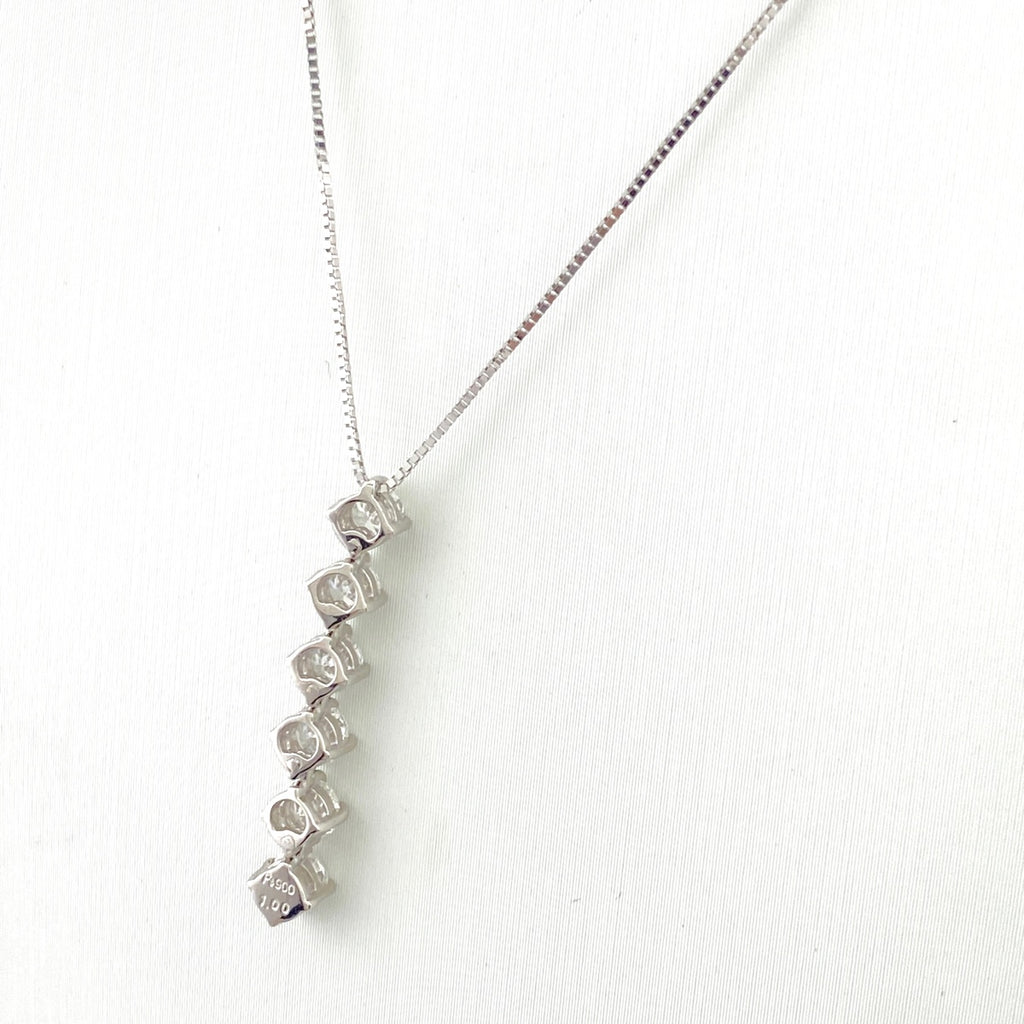 メレダイヤ デザインネックレス プラチナ ペンダント ネックレス Pt900 K14 ダイヤモンド レディース 【中古】nbjwl